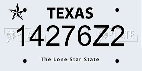 14276Z2 Texas License Plate