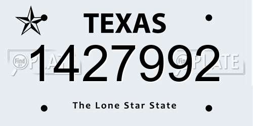 1427992 Texas License Plate