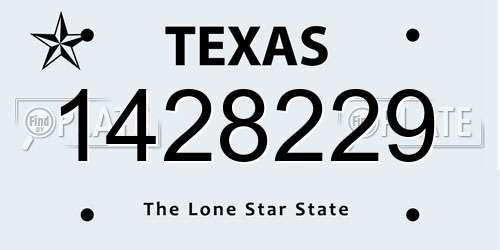 1428229 Texas License Plate