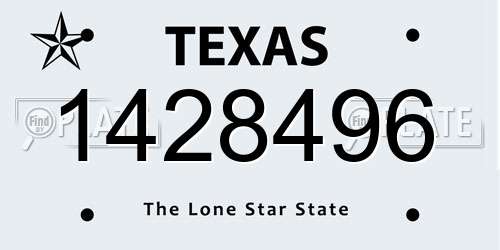 1428496 Texas License Plate