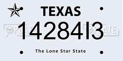 14284I3 Texas License Plate