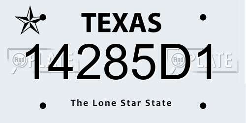 14285D1 Texas License Plate