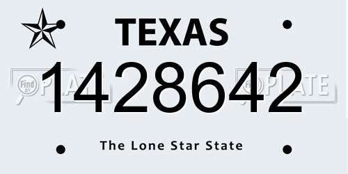 1428642 Texas License Plate
