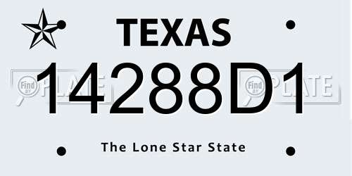 14288D1 Texas License Plate