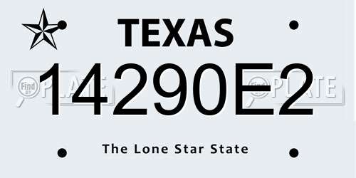 14290E2 Texas License Plate