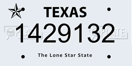 1429132 Texas License Plate