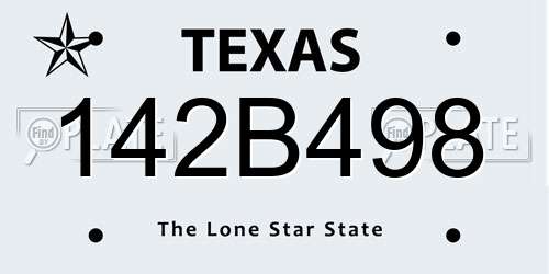 142B498 Texas License Plate