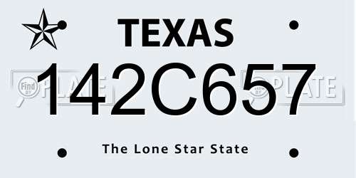 142C657 Texas License Plate