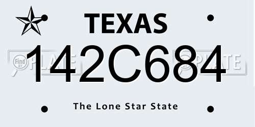 142C684 Texas License Plate