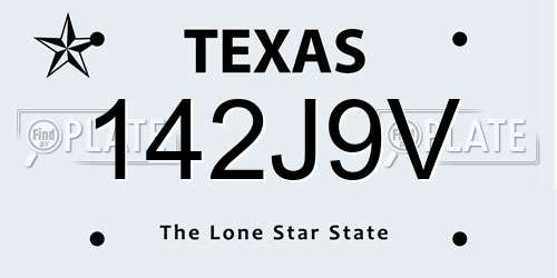 142J9V Texas License Plate