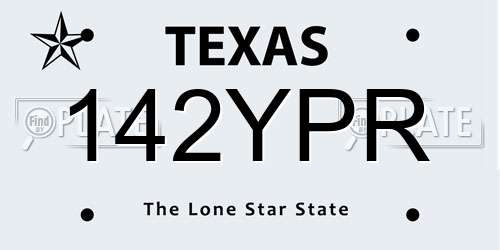 142YPR Texas License Plate