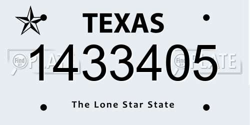 1433405 Texas License Plate