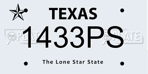 1433PS Texas License Plate