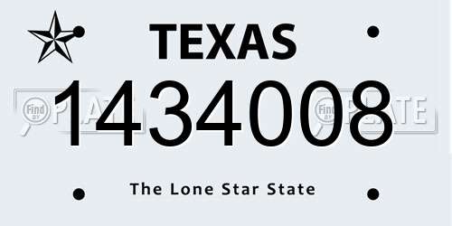 1434008 Texas License Plate