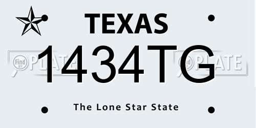1434TG Texas License Plate