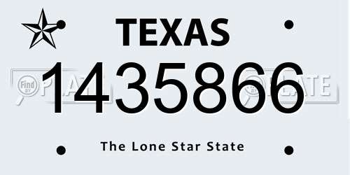 1435866 Texas License Plate