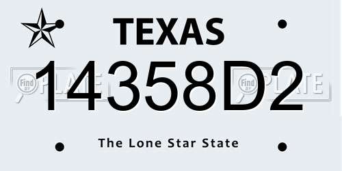 14358D2 Texas License Plate