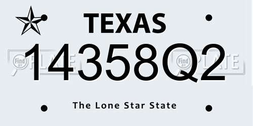 14358Q2 Texas License Plate