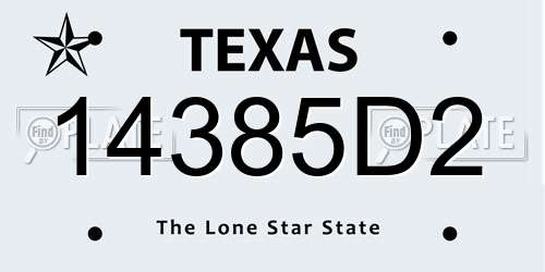 14385D2 Texas License Plate