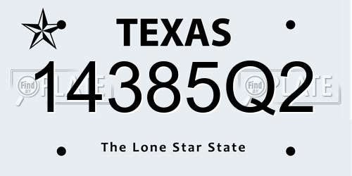 14385Q2 Texas License Plate