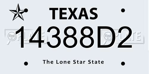 14388D2 Texas License Plate