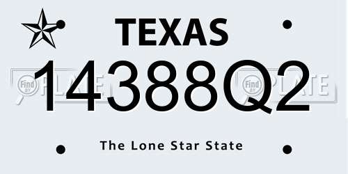 14388Q2 Texas License Plate