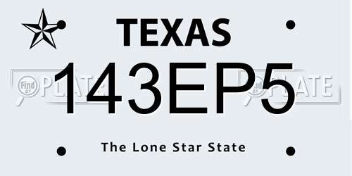 143EP5 Texas License Plate