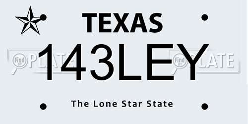 143LEY Texas License Plate