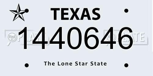 1440646 Texas License Plate