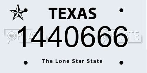1440666 Texas License Plate