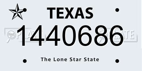 1440686 Texas License Plate