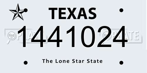 1441024 Texas License Plate