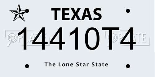 14410T4 Texas License Plate