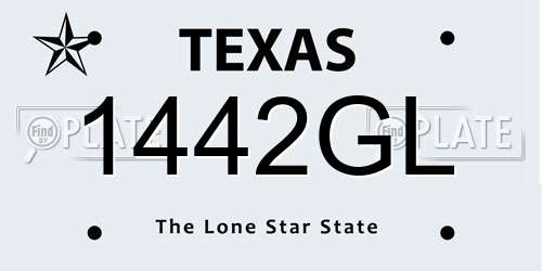 1442GL Texas License Plate