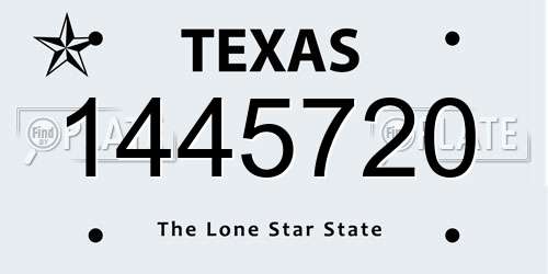 1445720 Texas License Plate