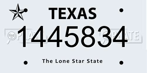 1445834 Texas License Plate