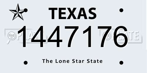 1447176 Texas License Plate