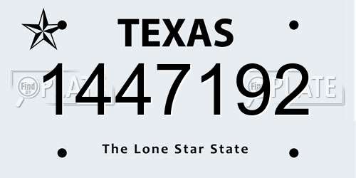 1447192 Texas License Plate