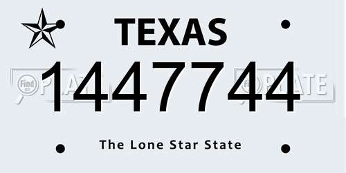 1447744 Texas License Plate