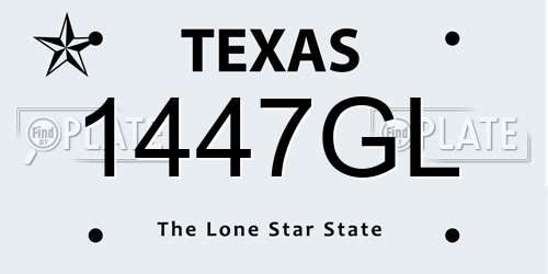 1447GL Texas License Plate