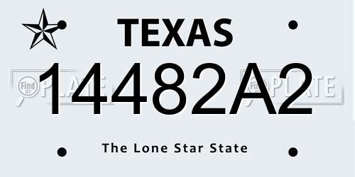 14482A2 Texas License Plate