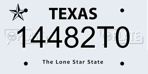 14482T0 Texas License Plate