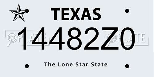 14482Z0 Texas License Plate