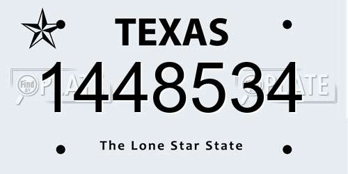 1448534 Texas License Plate