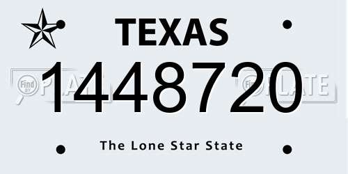 1448720 Texas License Plate