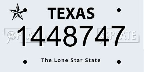 1448747 Texas License Plate