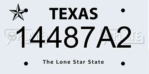 14487A2 Texas License Plate