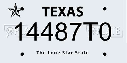 14487T0 Texas License Plate