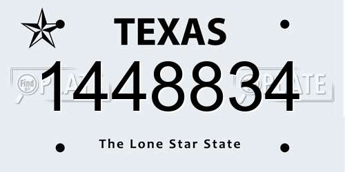 1448834 Texas License Plate