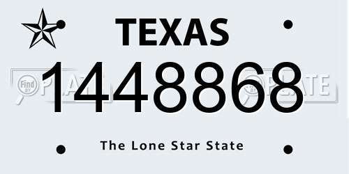 1448868 Texas License Plate